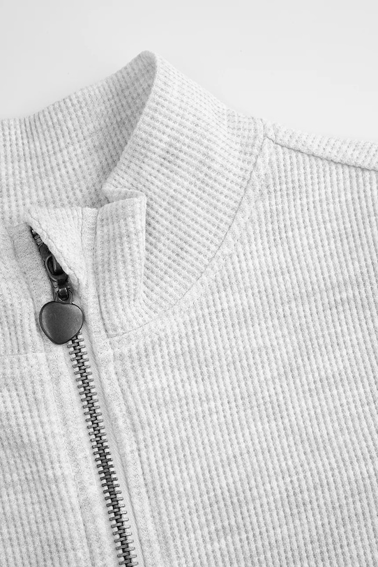 Dievča Coccodrillo mikina na zips detská bavlnená WC6132201SGJ sivá