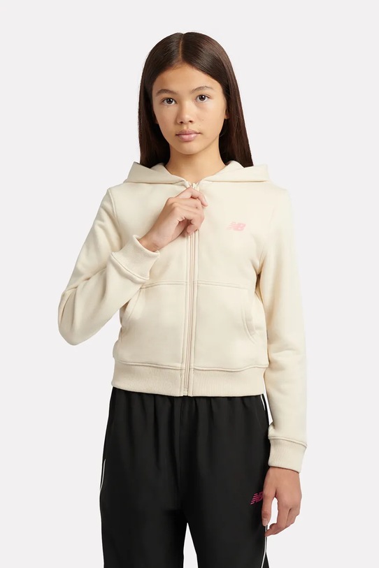 New Balance kapucnis melegítőfelső gyerek pamuttal szürke YT61P93C