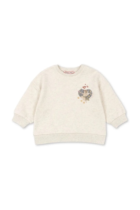 Konges Sløjd bluza bawełniana dziecięca LOUPY LOU SWEAT SHIRT OCS aplikacja szary KS104350.PreSpring