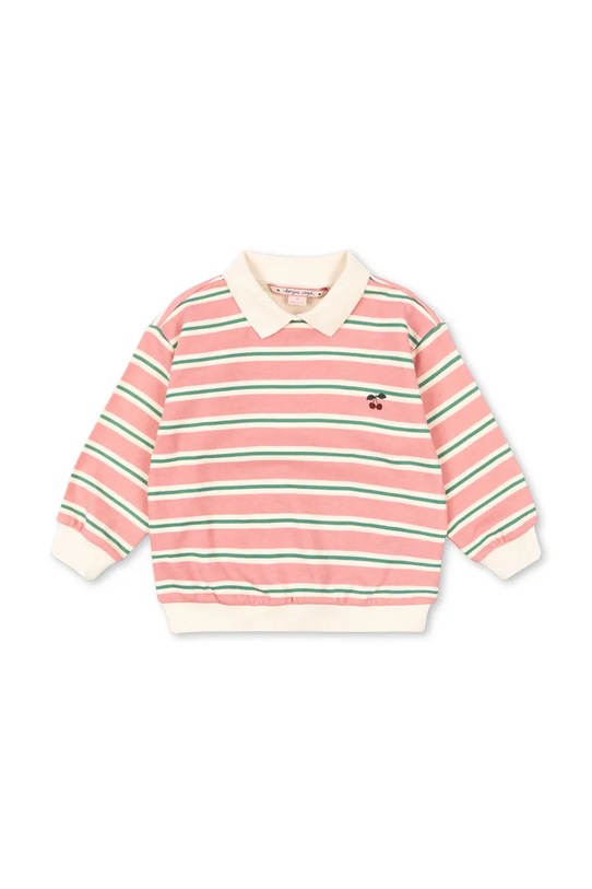 Konges Sløjd bluza bawełniana dziecięca SPOTTY LS POLO GOTS KS104433.PreSpring różowy SS26