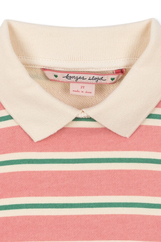 Konges Sløjd bluza bawełniana dziecięca SPOTTY LS POLO GOTS różowy KS104433.PreSpring