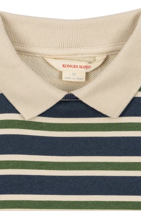 Chłopiec Konges Sløjd bluza bawełniana dziecięca SPOTTY LS POLO GOTS KS104433.PreSpring granatowy