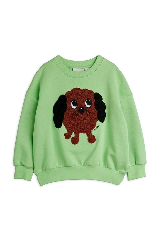 Mini Rodini hanorac de bumbac pentru copii Doggie 26120109 verde SS26
