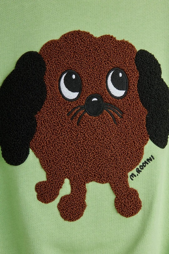 Mini Rodini bluza bawełniana dziecięca Doggie zielony 26120109