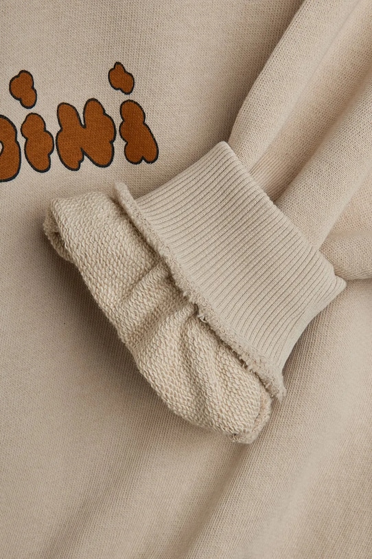 Mini Rodini bluza bawełniana dziecięca Doggies 26120125 beżowy