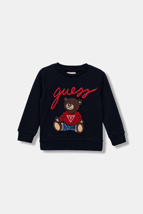 Guess bluza bawełniana dziecięca aplikacja granatowy H5RT01.KAD74.PPY2
