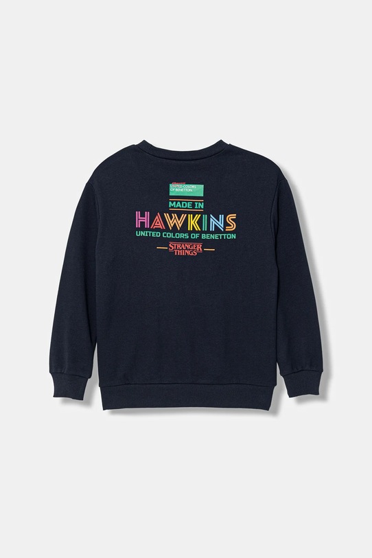 United Colors of Benetton bluza bawełniana dziecięca 33NVC10QW.G.Seasonal granatowy SS26