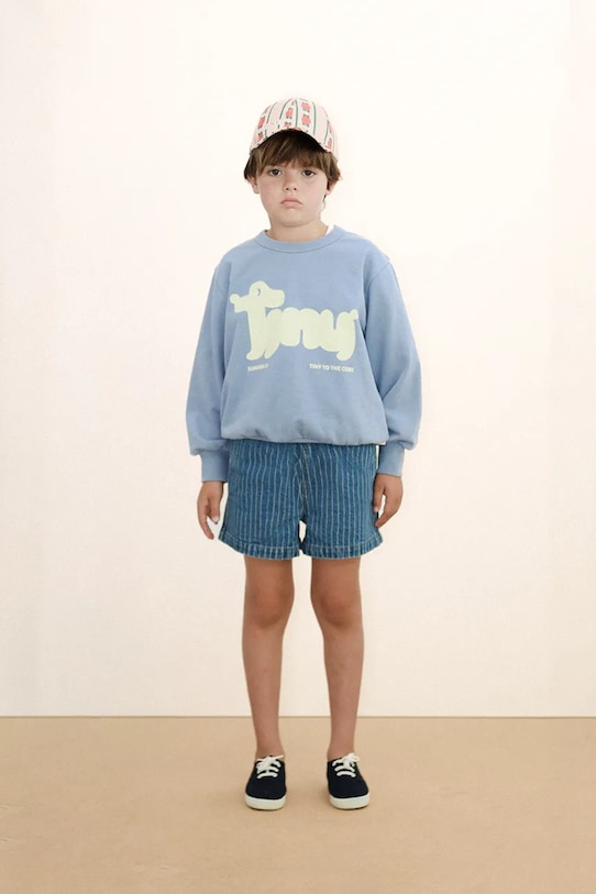 Дитяча бавовняна кофта Tinycottons TINY DOG GRAPHIC SWEATSHIRT бавовна блакитний SS26.158