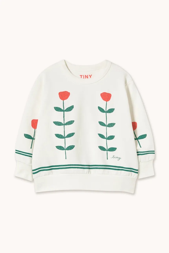 Tinycottons bluza bawełniana dziecięca RED ROSES GRAPHIC SWEATSHIRT SS26.168 biały SS26
