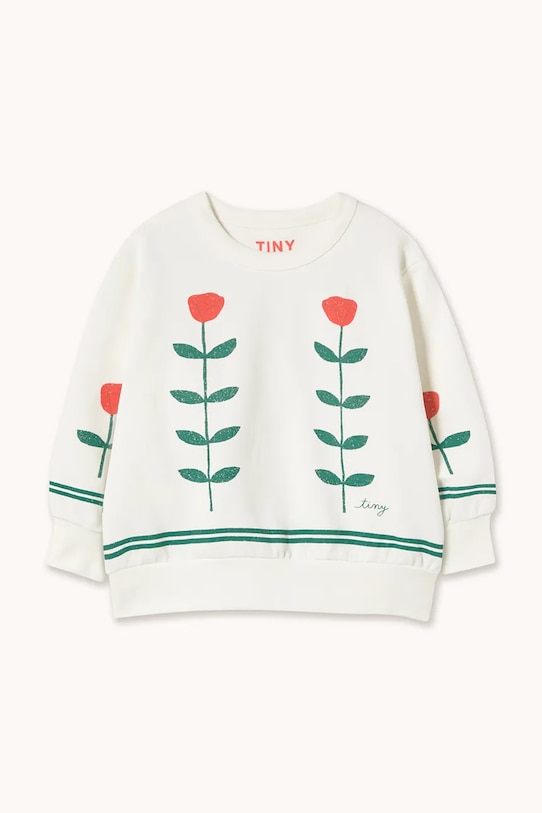 Tinycottons bluza bawełniana dziecięca RED ROSES GRAPHIC SWEATSHIRT SS26.168 biały SS26