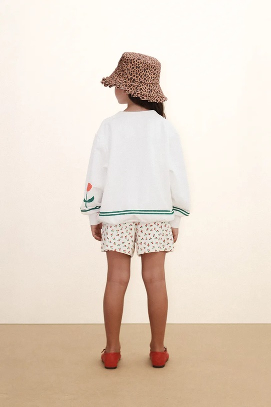 Tinycottons bluza bawełniana dziecięca RED ROSES GRAPHIC SWEATSHIRT SS26.168 biały