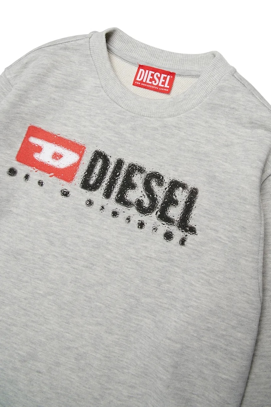 Chłopiec Diesel bluza dziecięca z bawełną SDROPS OVER SWEAT-SHIRT J02483.KYAZ3 szary
