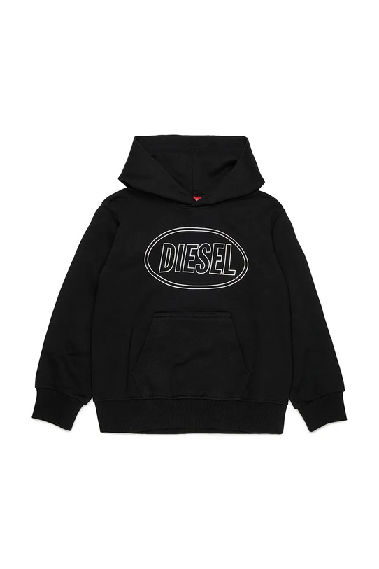 Dječja dukserisa s pamukom Diesel SCIRCLEHOOD OVER SWEAT-SHIRT J02612.0GEAD crna SS26