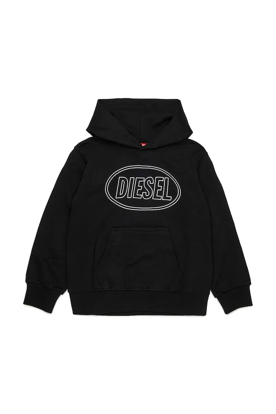 Diesel bluza z bawełną dziecięca SCIRCLEHOOD OVER SWEAT-SHIRT J02612.0GEAD czarny SS26