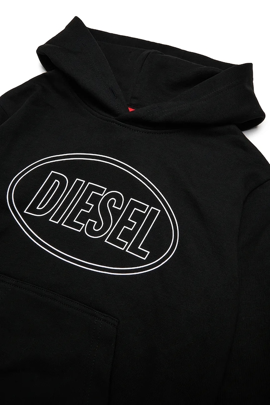 Diesel bluza z bawełną dziecięca SCIRCLEHOOD OVER SWEAT-SHIRT czarny J02612.0GEAD