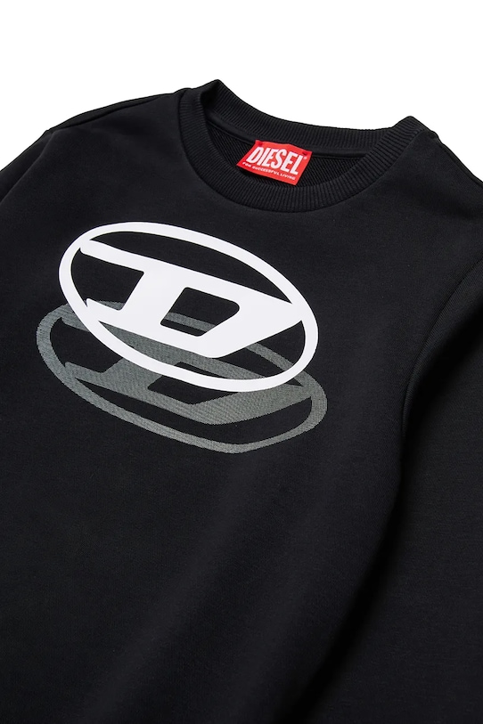 Chłopiec Diesel bluza z bawełną dziecięca SVALE OVER SWEAT-SHIRT J02627.KYAZ3 czarny