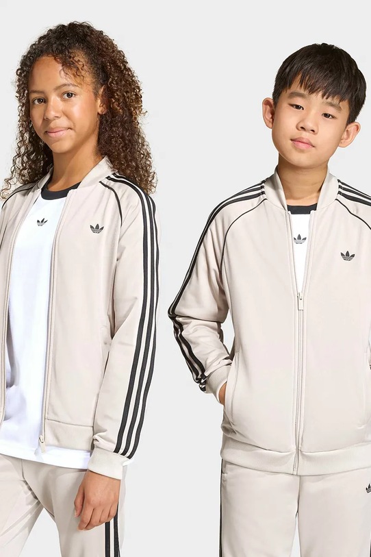 Dječja dukserica adidas Originals bez kapuljače bež KE2855