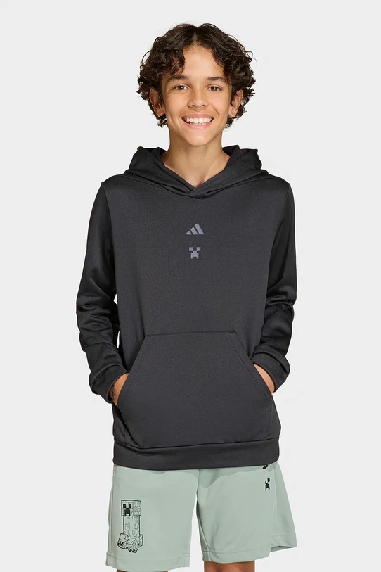 Παιδική μπλούζα adidas με κουκούλα μαύρο KA0232