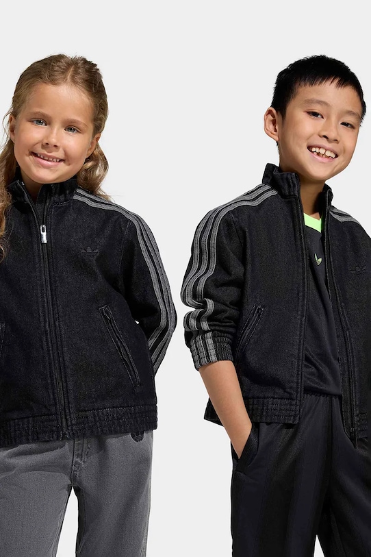 Παιδική τζιν μπλούζα adidas Originals βαμβάκι μαύρο KD5805