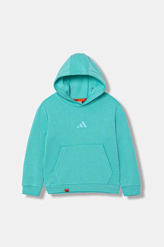 Dětská mikina adidas TERREX MINECRAFT s kapucí tyrkysová KB4970