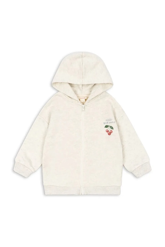 Detská bavlnená mikina Konges Sløjd LOUPY SWEAT ZIP HOOD OCS bavlna béžová KS104953.PPY2