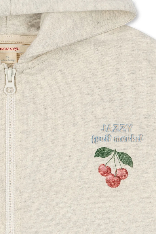 Detská bavlnená mikina Konges Sløjd LOUPY SWEAT ZIP HOOD OCS béžová KS104953.PPY2