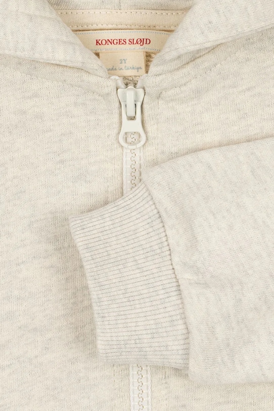 Detská bavlnená mikina Konges Sløjd LOUPY SWEAT ZIP HOOD OCS KS104953.PPY2 béžová