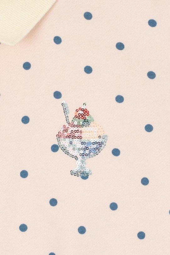 Παιδική βαμβακερή μπλούζα Konges Sløjd SPOTTY LS POLO GOTS KS105088.PPY2 λευκό