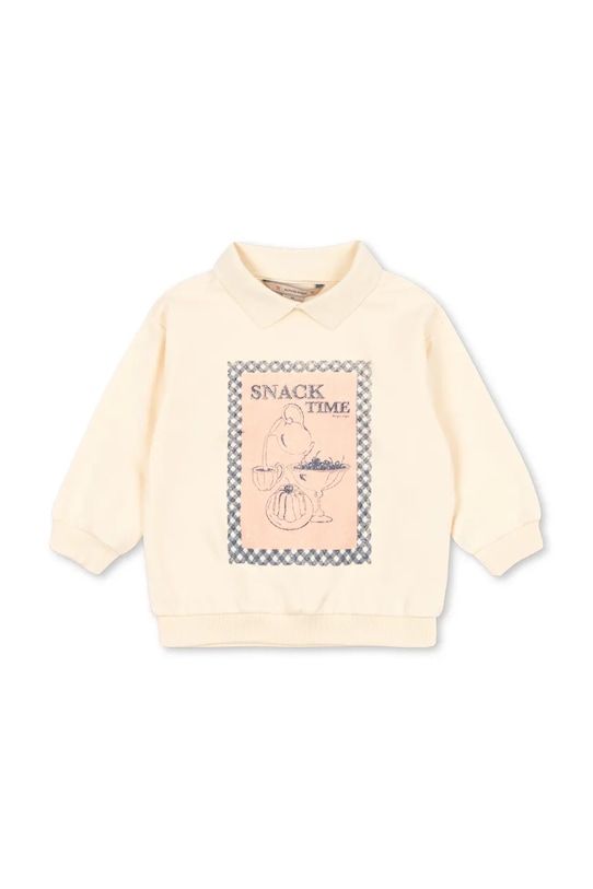 Παιδική βαμβακερή μπλούζα Konges Sløjd SPOTTY LS POLO GOTS KS105088.PPY2 μπεζ SS26