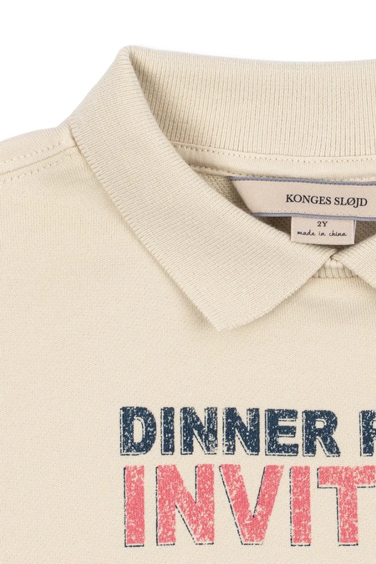 Παιδική βαμβακερή μπλούζα Konges Sløjd SPOTTY LS POLO GOTS πολύχρωμο KS105088.PPY2