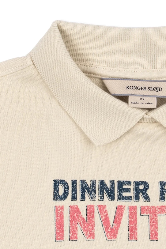 Παιδική βαμβακερή μπλούζα Konges Sløjd SPOTTY LS POLO GOTS πολύχρωμο KS105088.PPY2