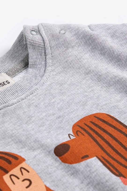 BIMBA Bobo Choses felpa in cotone neonato/a Friends in a Pickle 126AB030 grigio