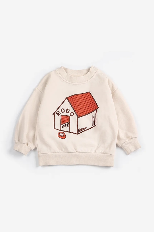 Bobo Choses felpa in cotone neonato/a Pickles is at Home 126AB031 bianco SS26