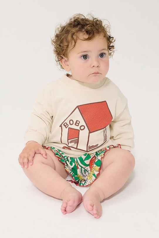 Bobo Choses felpa in cotone neonato/a Pickles is at Home bianco 126AB031