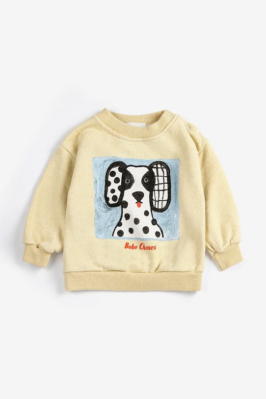 Bobo Choses bluza bawełniana niemowlęca Van Dog 126AB033 żółty SS26