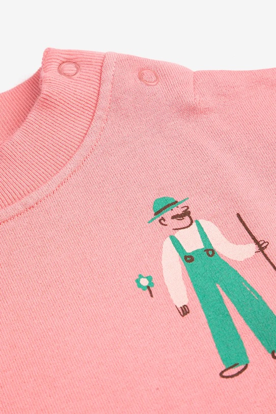 Chłopiec Bobo Choses bluza bawełniana niemowlęca Farm Adventure 126AB041 różowy