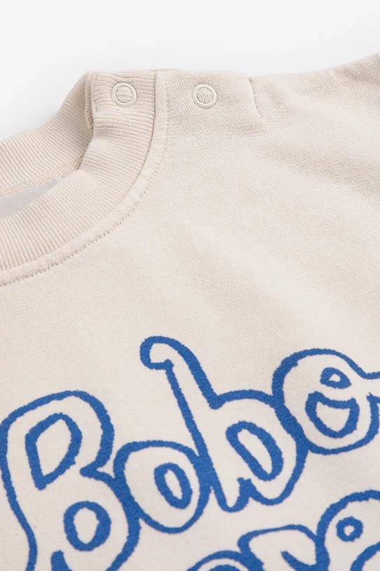 Chłopiec Bobo Choses bluza bawełniana niemowlęca Bobo Choses By Hand 126AB113 beżowy