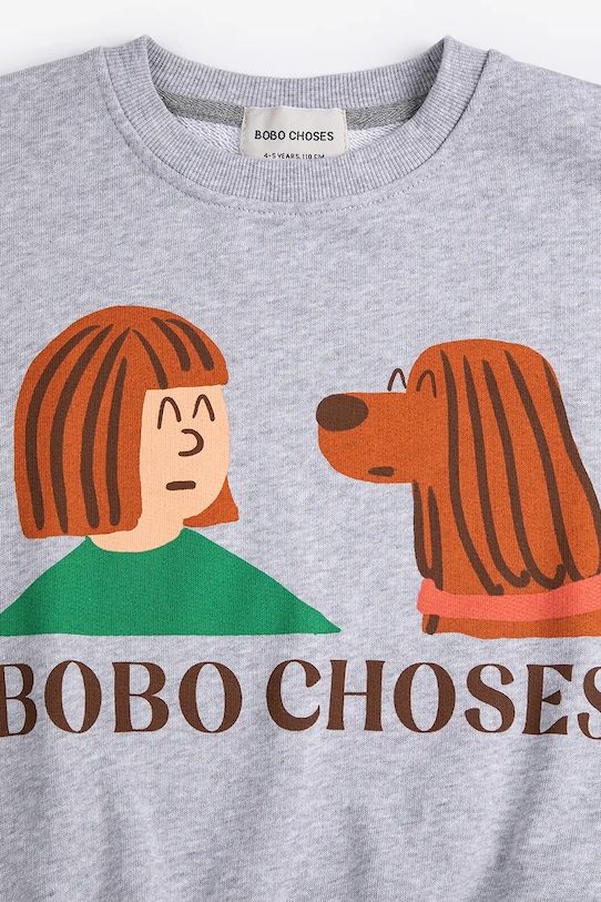BIMBA Bobo Choses felpa in cotone bambino/a Friends in a Pickle 126AC038 grigio