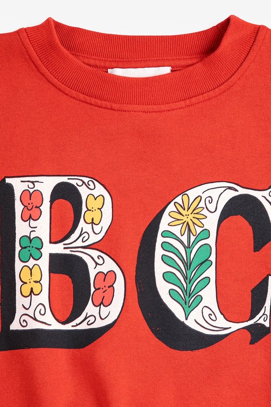 Chłopiec Bobo Choses bluza bawełniana dziecięca Spring Letters 126AC039 czerwony