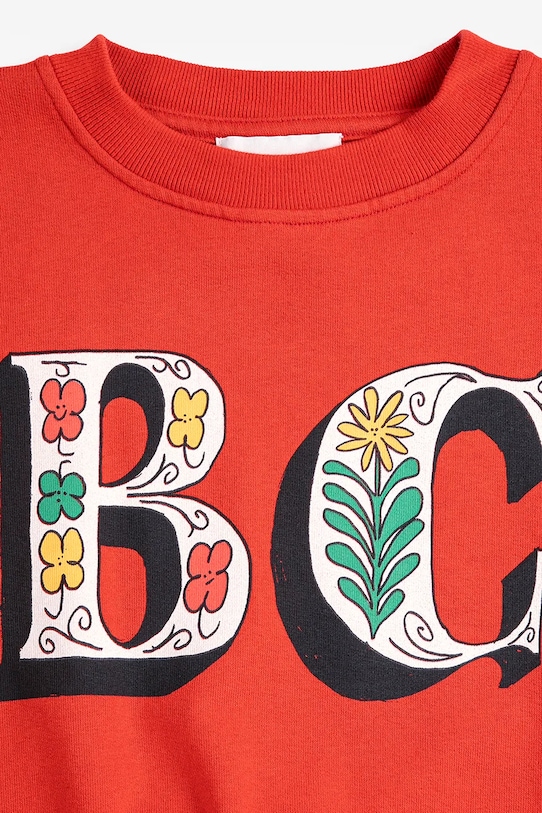 BIMBA Bobo Choses felpa in cotone bambino/a Spring Letters 126AC039 rosso