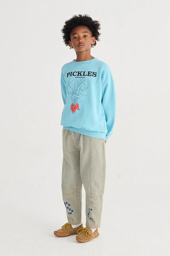 Bobo Choses bluza bawełniana dziecięca Bunch Of Vegetables 126AC040 niebieski