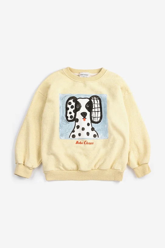 Bobo Choses felpa in cotone bambino/a Van Dog 126AC041 giallo SS26