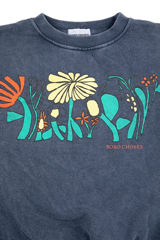 Chłopiec Bobo Choses bluza bawełniana dziecięca Color Herbalist 126AC042 granatowy