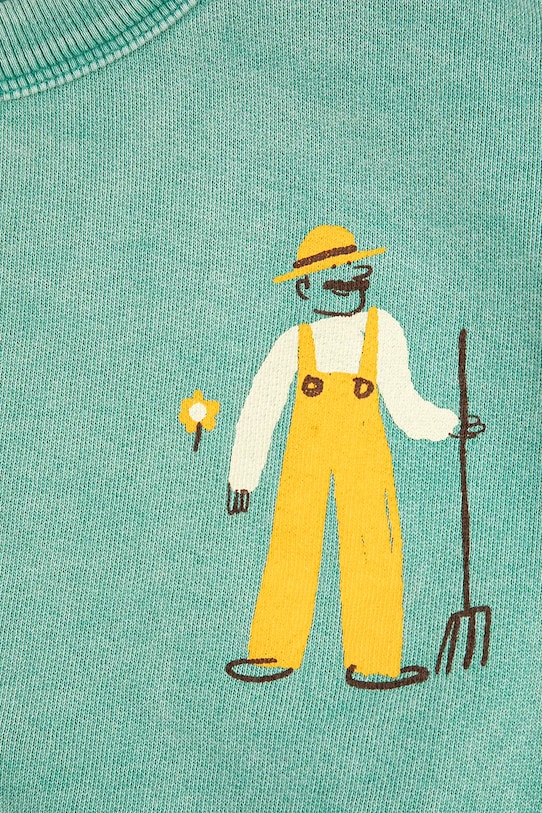 Bobo Choses felpa in cotone bambino/a Farm Adventure turchese 126AC043