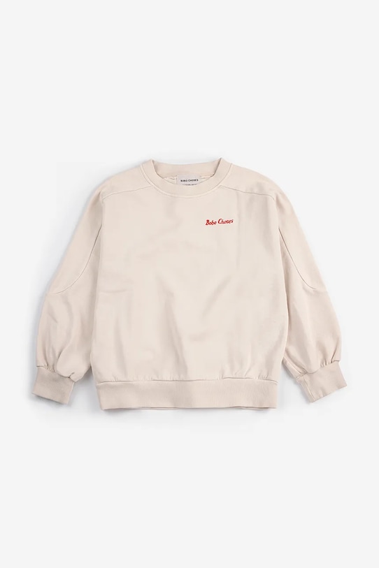 Bobo Choses felpa in cotone bambino/a Pickles is at Home 126AC048 beige SS26