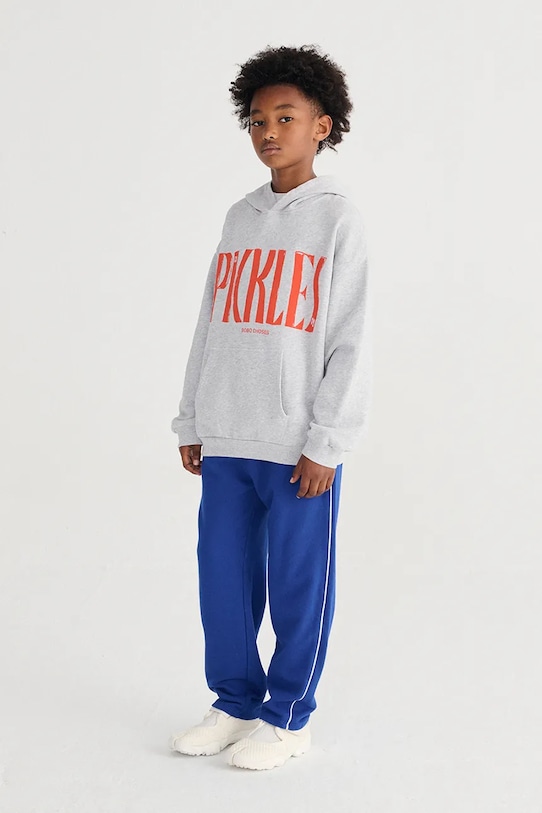Bobo Choses felpa in cotone bambino/a Spicy Pickles grigio 126AC051