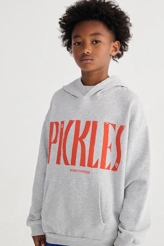 Bobo Choses bluza bawełniana dziecięca Spicy Pickles 126AC051 szary