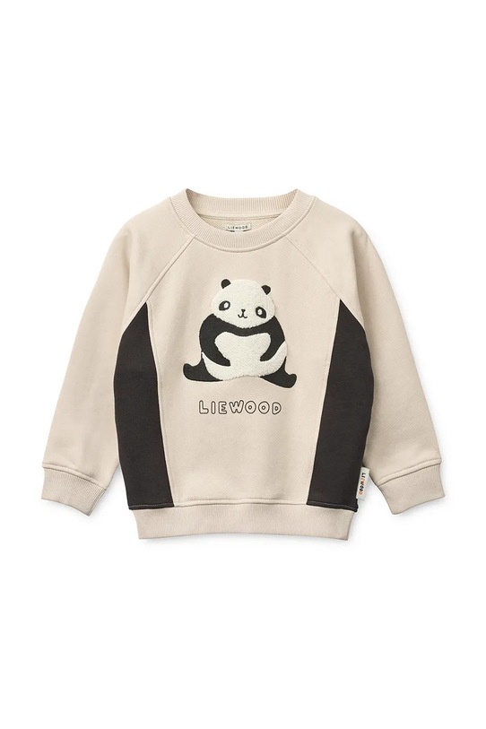 Liewood bluza bawełniana dziecięca Aude Placement Sweatshirt aplikacja beżowy LW20358.PPY2