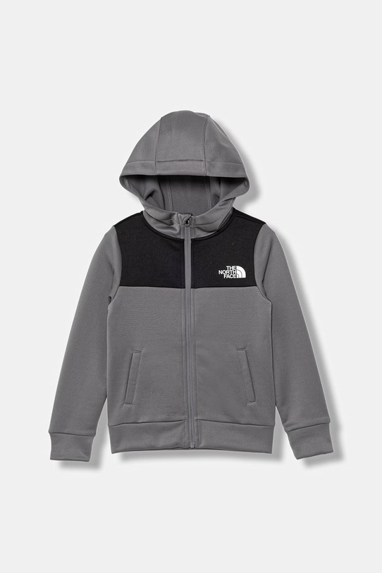 The North Face μπλούζα με κουκούλα και κουμπιά παιδική TEEN REAXION FZ HOODIE γκρί NF0A8EB60UZ1