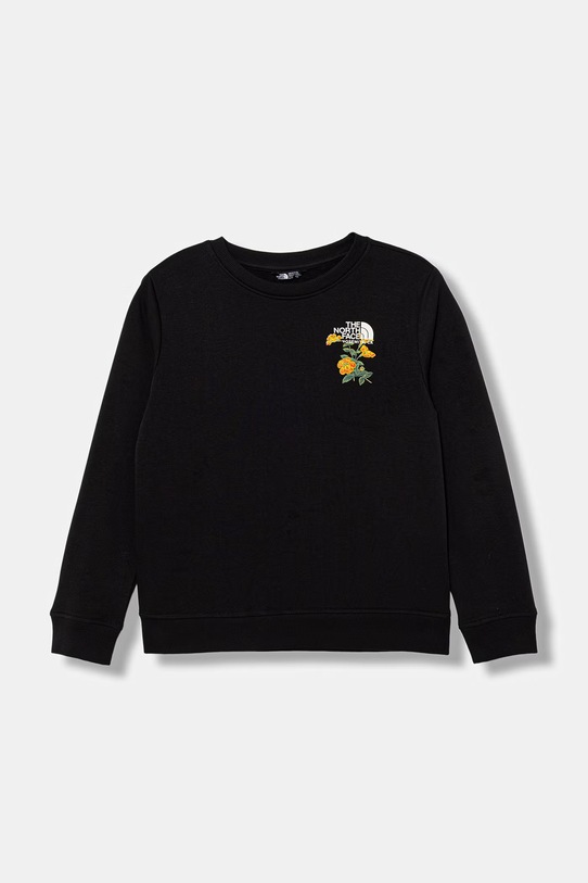 The North Face Παιδική μπλούζα με βαμβάκι G FLORA RELAXED CREW μαύρο NF0A8G1PJK31